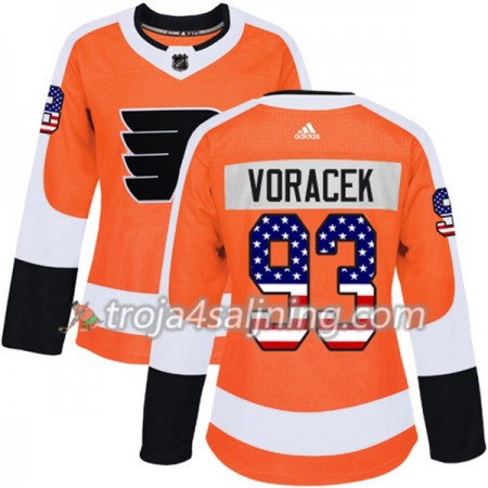 Philadelphia Flyers tröja Jakub Voracek 93 Adidas 2017-2018 Orange USA Flag Fashion Authentic - Dame NHL Tröjor